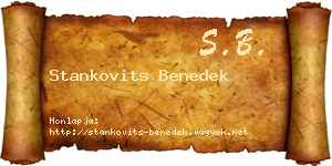 Stankovits Benedek névjegykártya